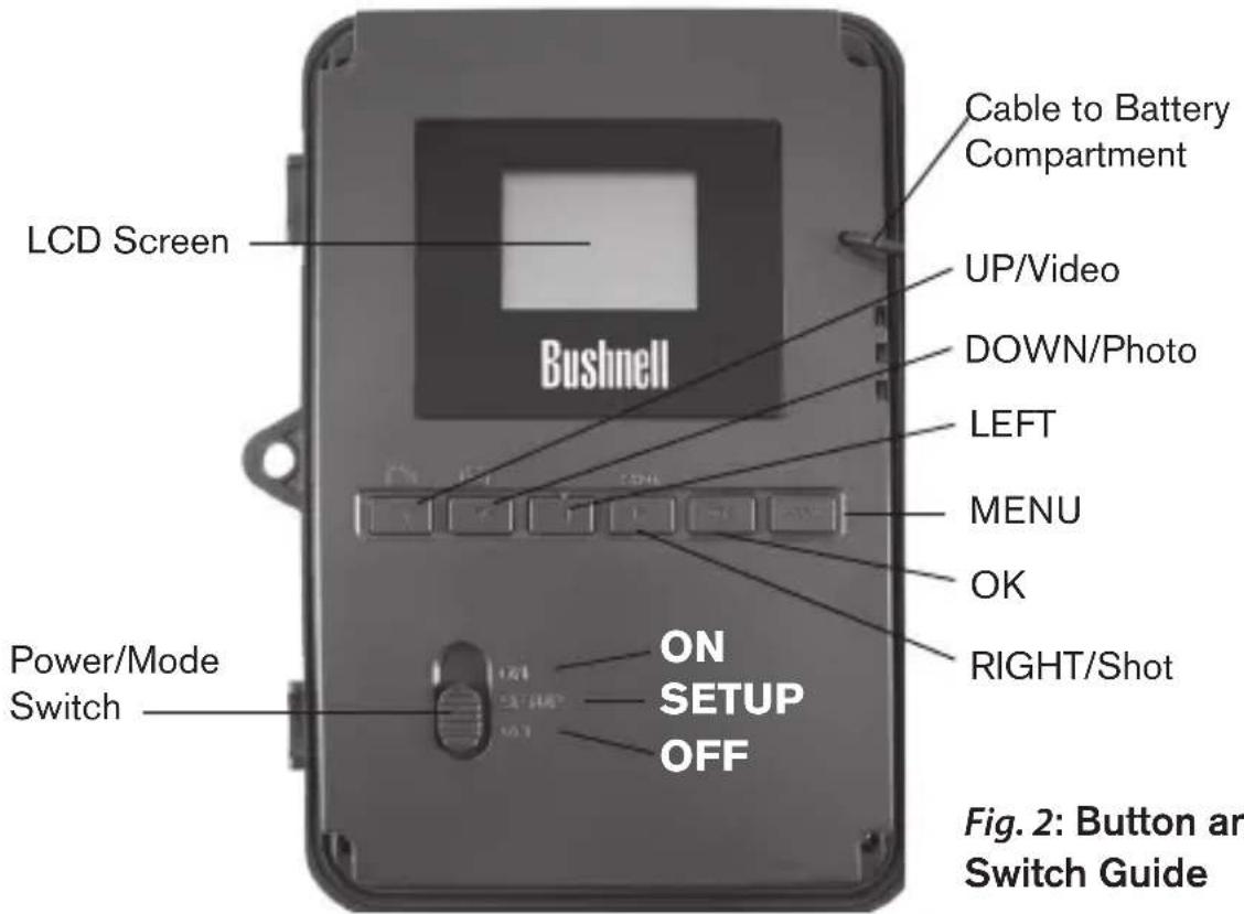 BUSHNELL Trophy Cam HD Agressor - PARTS AND CONTROLS - 4