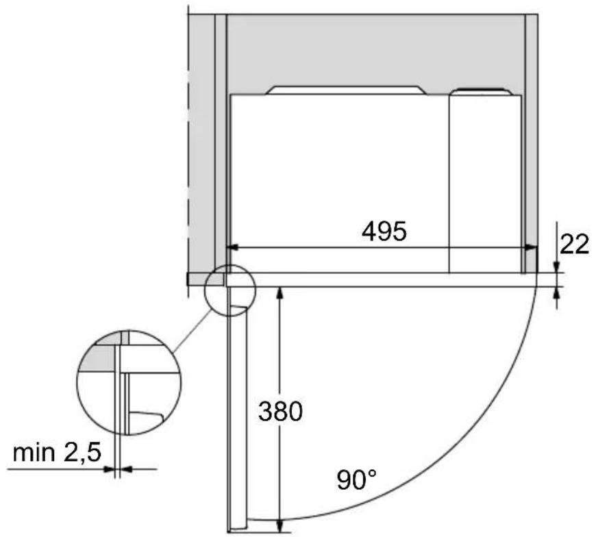 MIELE M 222455 SC - Raccordement avec le meuble haut - 2