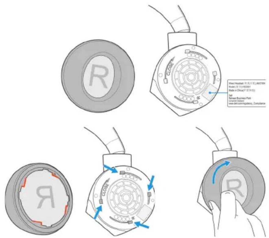 ALIENWARE 310H - Remplacer les coussinets d'oreilles - 3