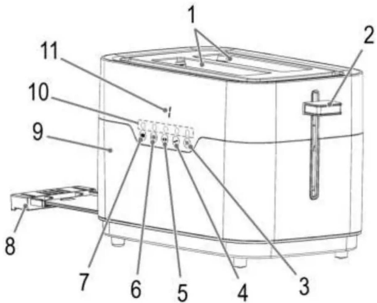 PROFICOOK PCTA 1170 - Übersicht der Bedienelemente - 1