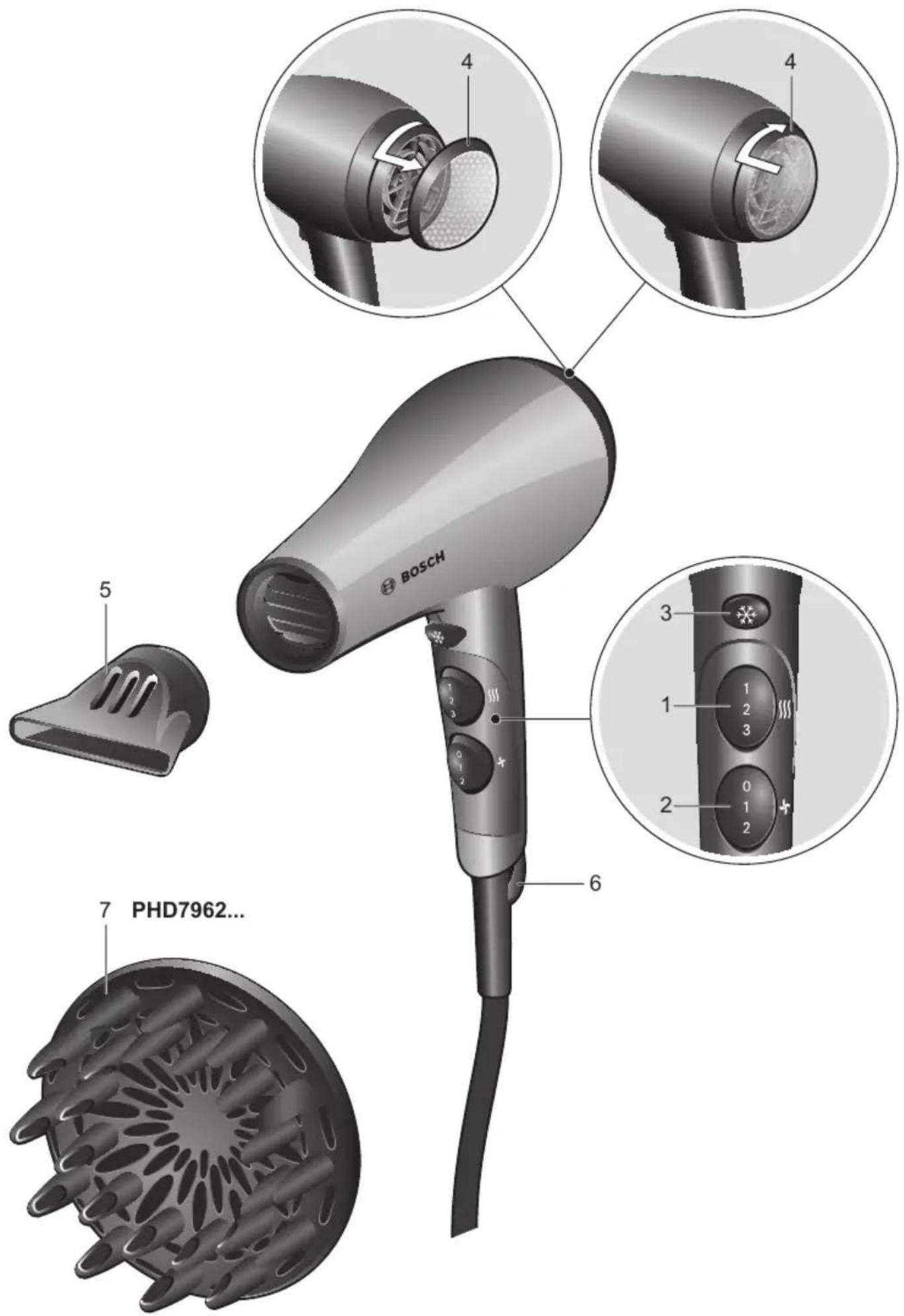 BOSCH Classic Coiffeur Ion PHD7962GBC - 1