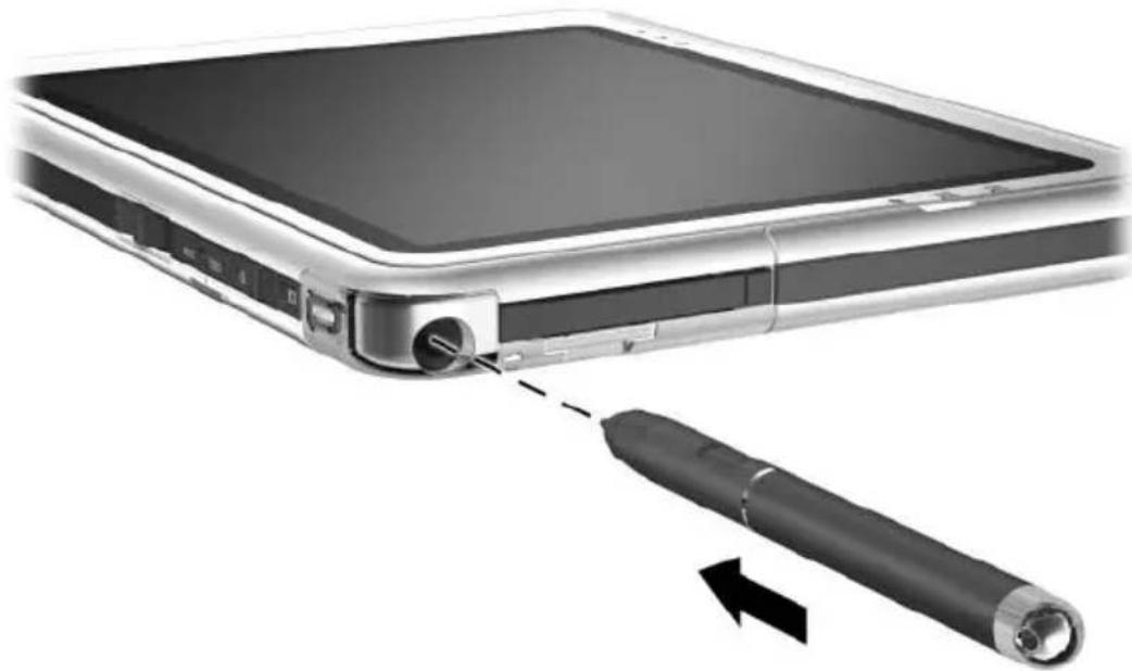 HP Compaq TC1100 - Utilisation du compartment du stylet - 1