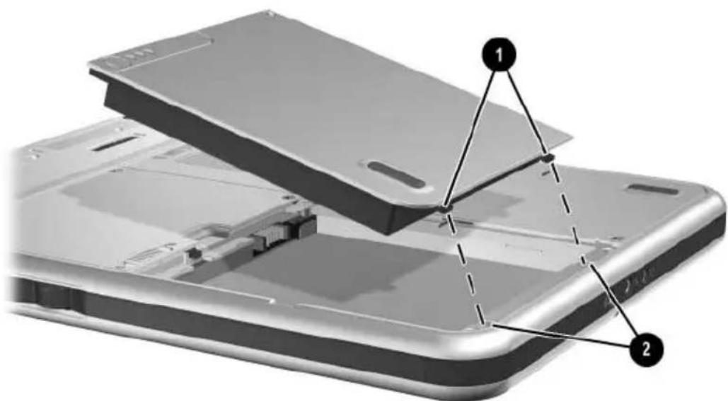 HP Compaq TC1100 - Insertion d'un module batterie - 1