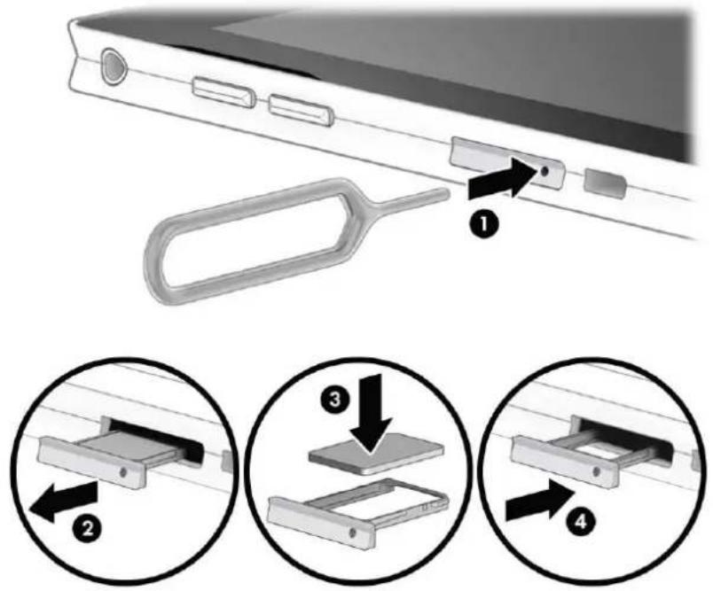 HP Elite x2 1013 G3 - Insertion d'une carte nano SIM - 2