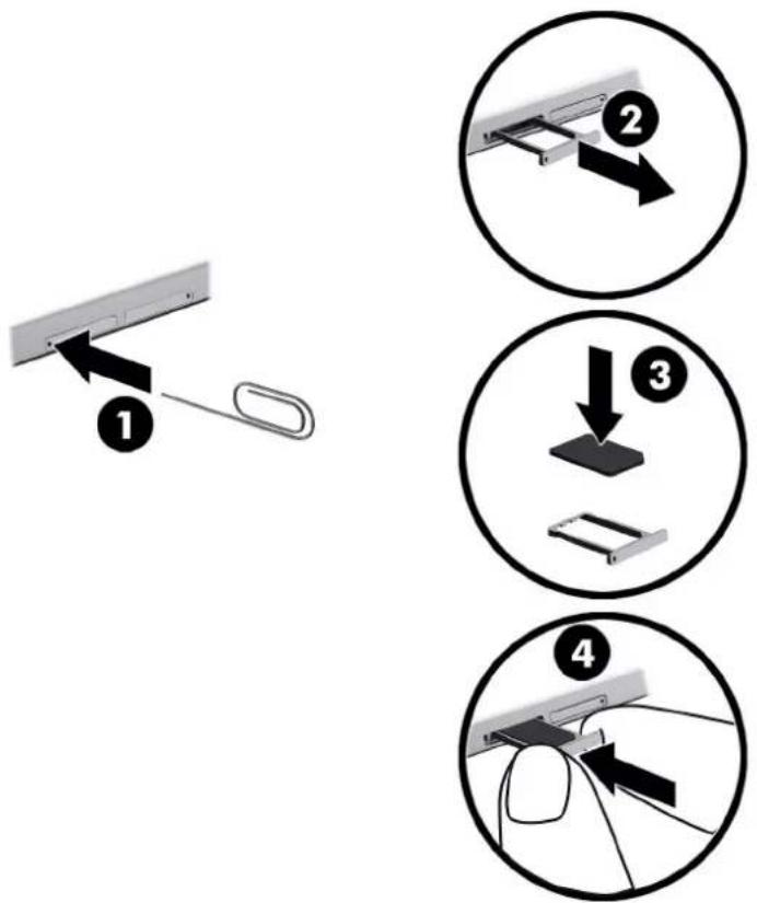 HP Pro Tablet 608 G1 - Installation d'une carte Nano SIM (certains modèles uniquement) - 1