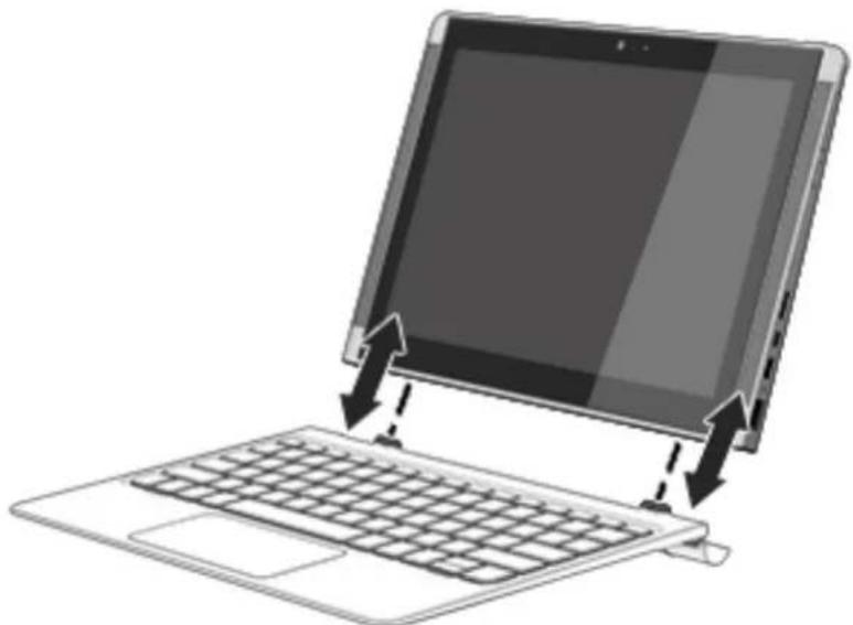 HP X2 210 G1 - Connexion de la tablette à la station clavier - 1