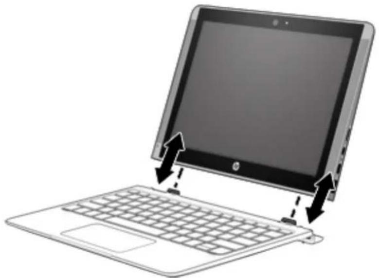 HP X2 210 G2 - Connexion de la tablette à la station clavier - 1