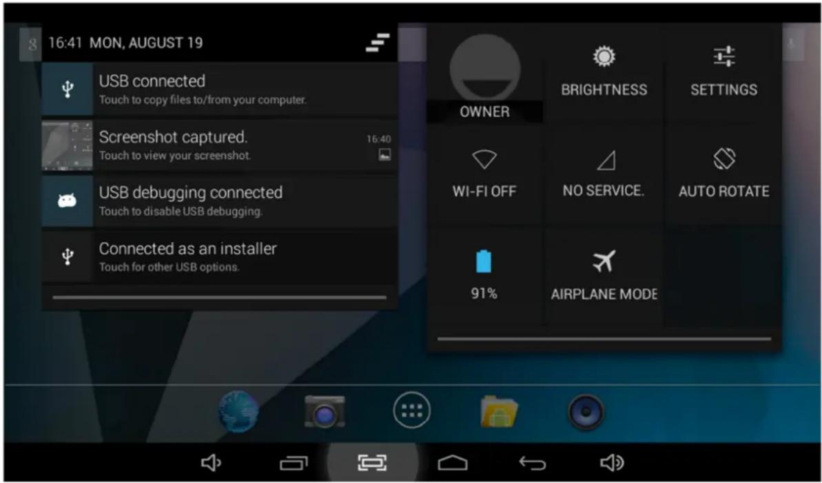 Point of View Mobii 825 - Status de la Zone d'informations – la partie supérieure de l'écran - 1