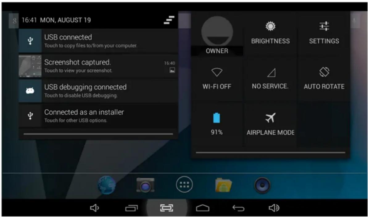 Point of View Mobii 925 - Status de la Zone d'informations - la partie supérieure de l'écran - 1