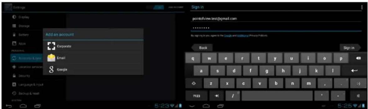 Point of View Mobii 1325 - Ajouter un compte - 1
