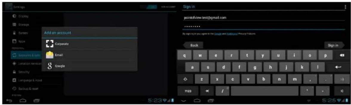 Point of View ProTab 26 - Ajouter un compte - 1