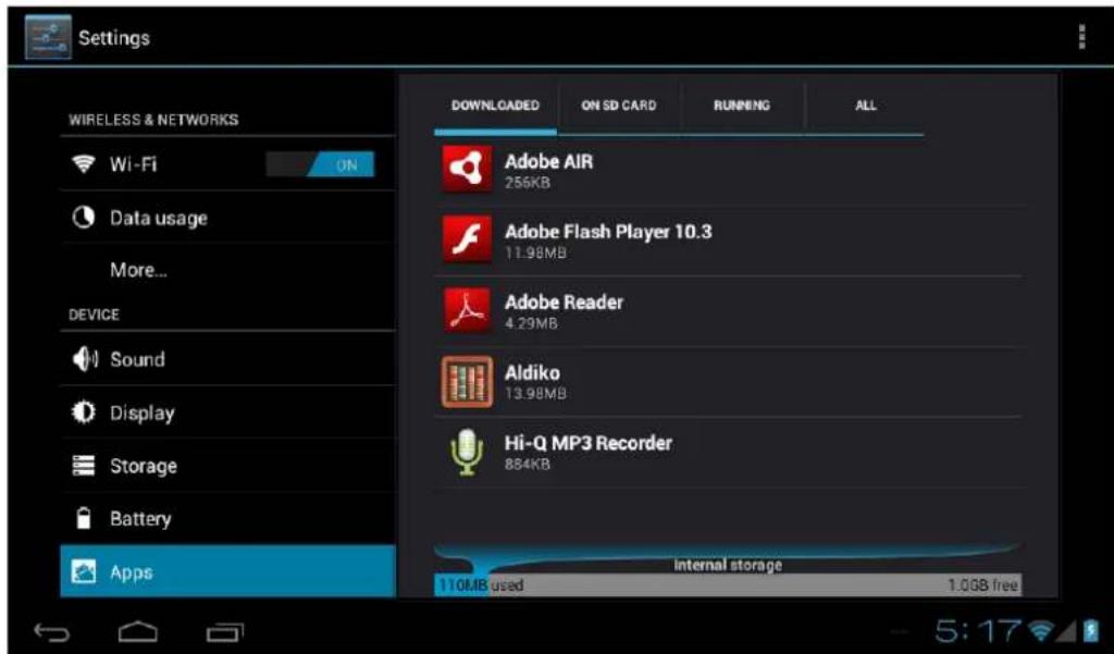 Point of View ProTab 26 XL - Administrer / supprimer des applications - 1