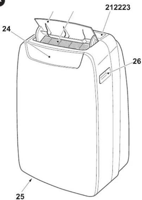 OLIMPIA SPLENDID Dolceclima Air Pro 14 HP - - IDENTIFICATION OF THE MAIN COMPONENTS (Fig.A) - 2