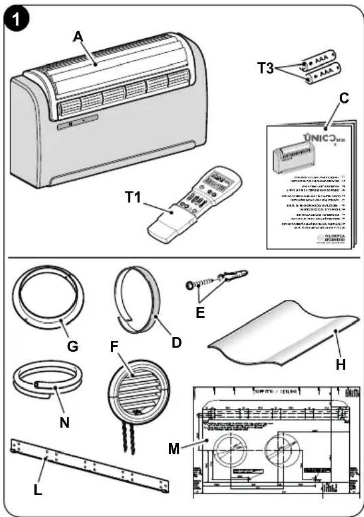 OLIMPIA SPLENDID Unico R - - LIST OF THE COMPONENTS SUPPLIED - 1
