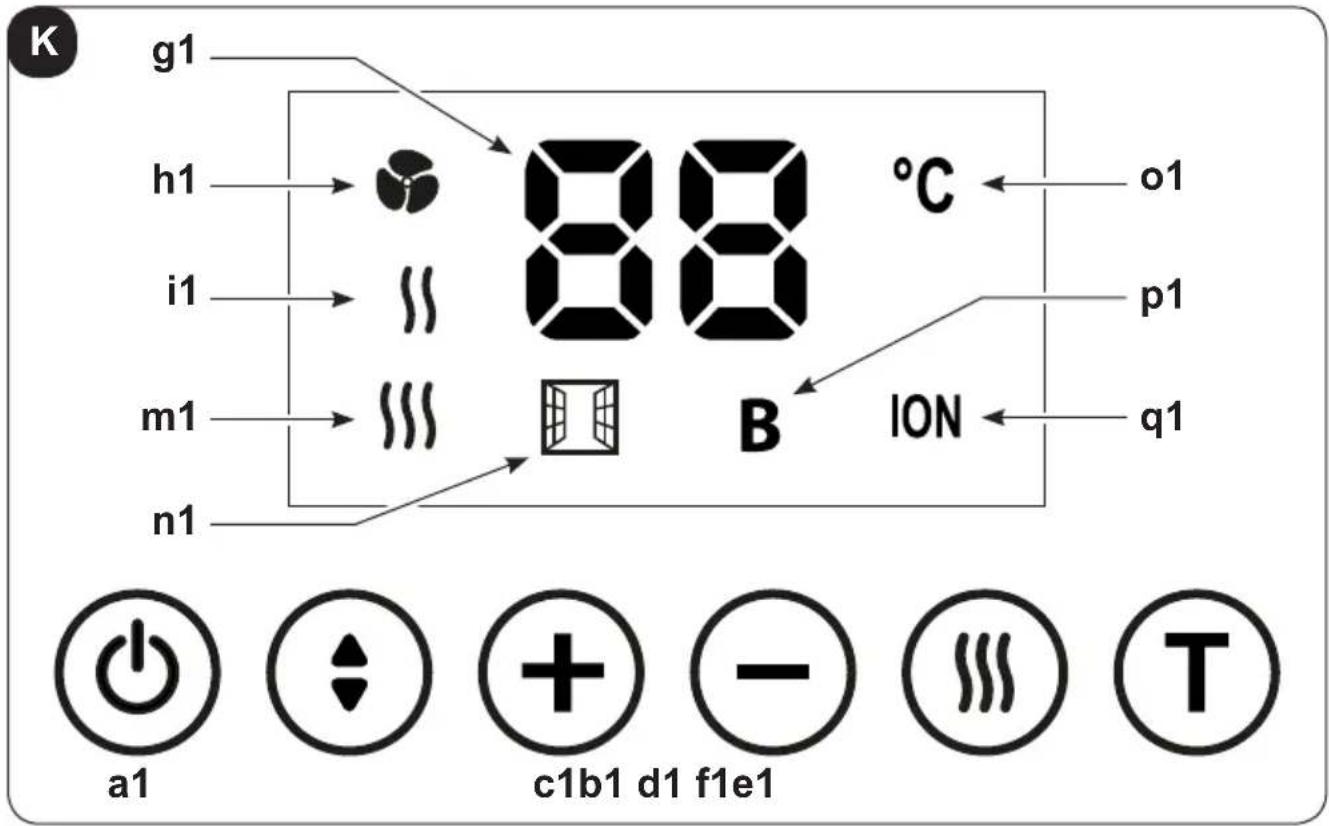 OLIMPIA SPLENDID Caldo Crystal - – Bedienelemente am Gerät - 1