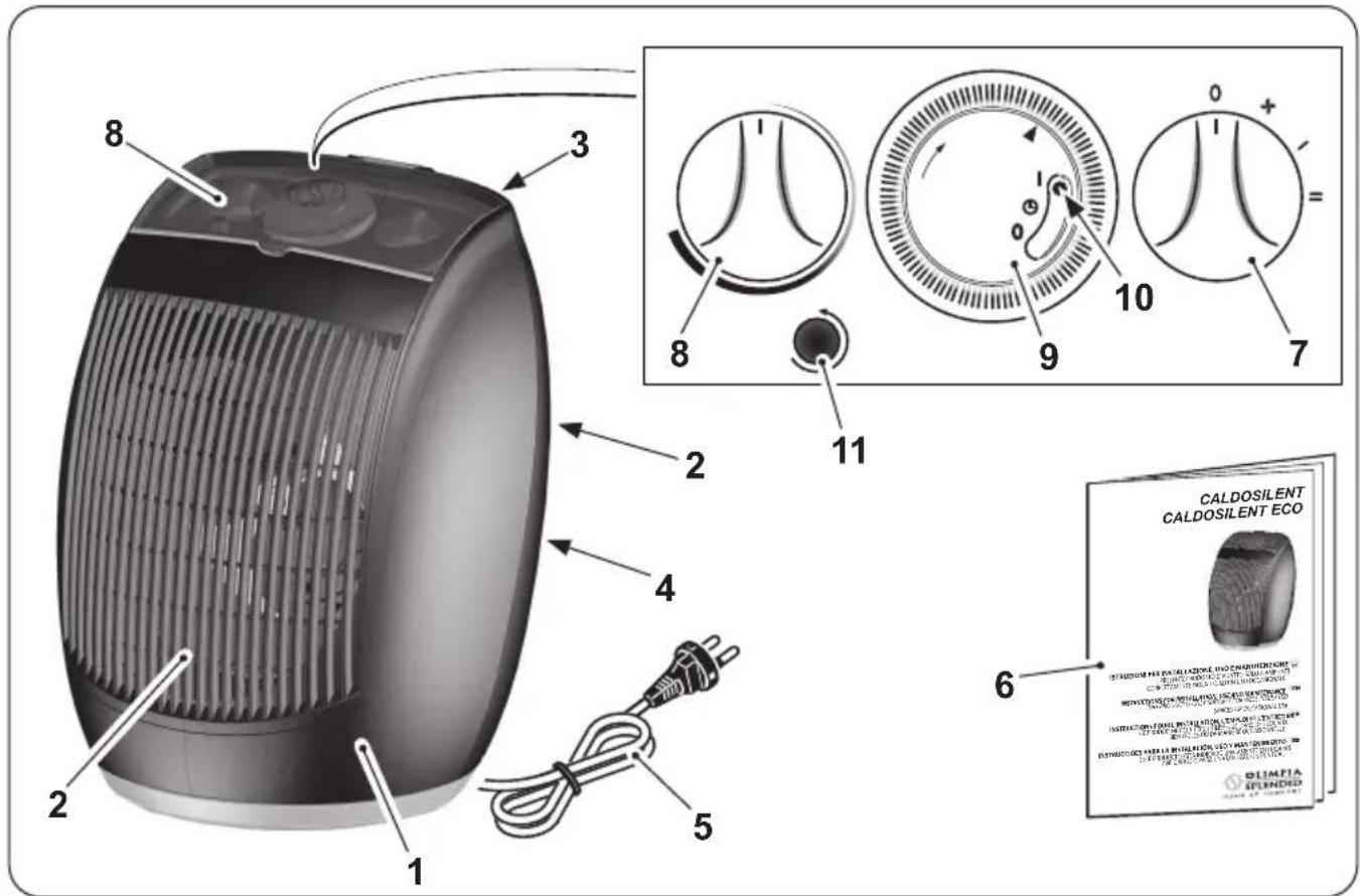 OLIMPIA SPLENDID Caldosilent - - DESCRIPTION OF THE APPLIANCE AND OF THE COMMANDS - 1