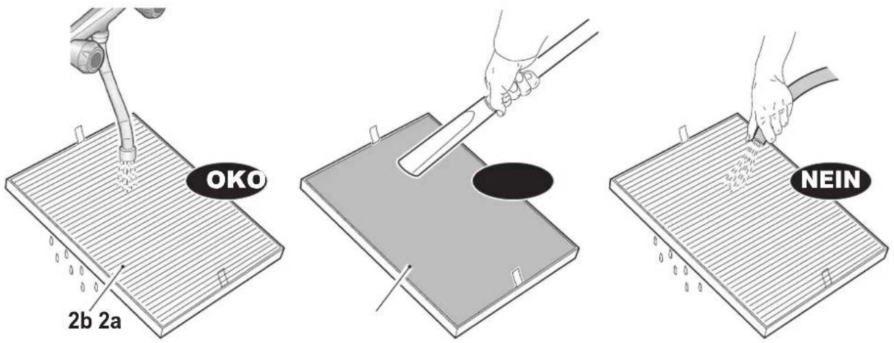 OLIMPIA SPLENDID Aura Li - Keinen starken Wasserstrahl verwenden, Denn dadurch konnte der Filter beschädigt werden. - 1