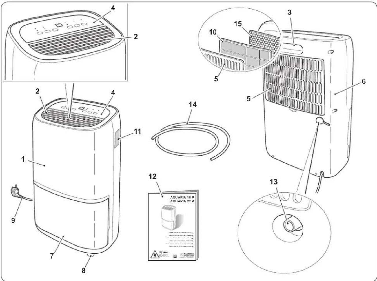 OLIMPIA SPLENDID Aquaria 18 P - - IDENTIFICATION OF THE MAIN COMPONENTS - 1