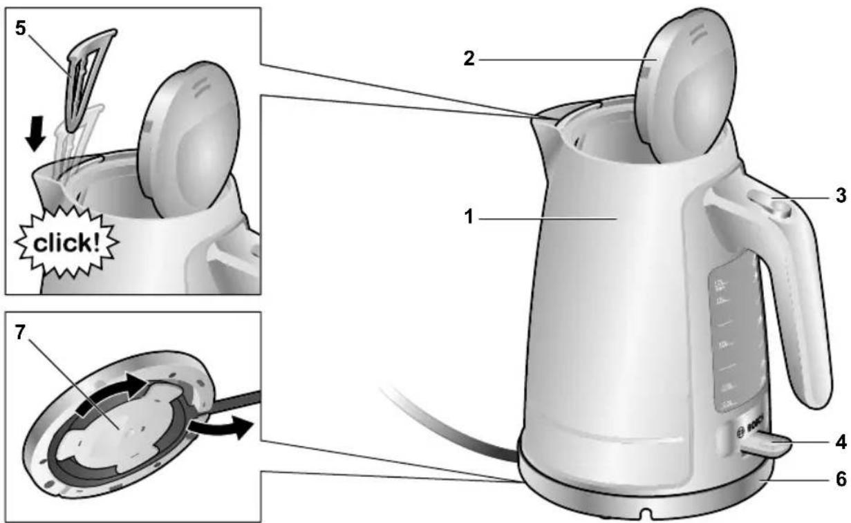 BOSCH ComfortLine TWK6A813 - Cordless electric kettle - 1