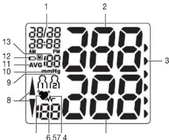 SANITAS SBC 21 - Anzeigen auf dem Display: - 1