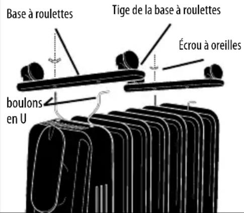 HONEYWELL HZ789 - REMARQUE: N'EMPLOYEZ PAS LE RADIATEUR SANS QUE LA BASE À ROULETTES NE SOIT INSTALLÉE. LE RADIATEUR DOIT TOUJOURS ÉTRE À LA VERTICAL POUR FONCTIONNER. NE VOUS EN SERVEZ PAS SI LES ROULETTES NE SONT PAS CORRECTEMENT ASSEMBLÉES. - 1