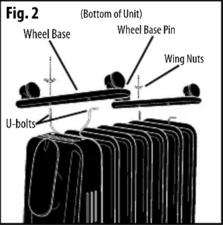 HONEYWELL HZ789 - NOTE: DO NOT OPERATE THE HEATER WITHOUT THE WHEEL BASE ASSEMBLIES IN PLACE. THE HEATER MUST ALWAYS BE USED IN AN UPRIGHT POSITION. DO NOT OPERATE THE HEATER IF THE WHEELS ARE NOT ASSEMBLED CORRECTLY. - 1
