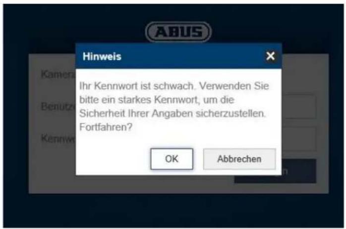 ABUS FUMO50040 - Aufforderung zum Ändern der Standard-Kennwörter - 1