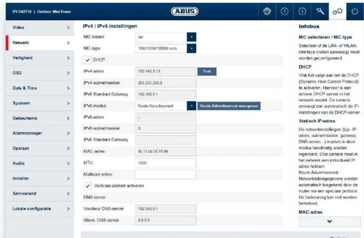 ABUS FUMO50040 - IPv4-/IPv6-installingen - 1