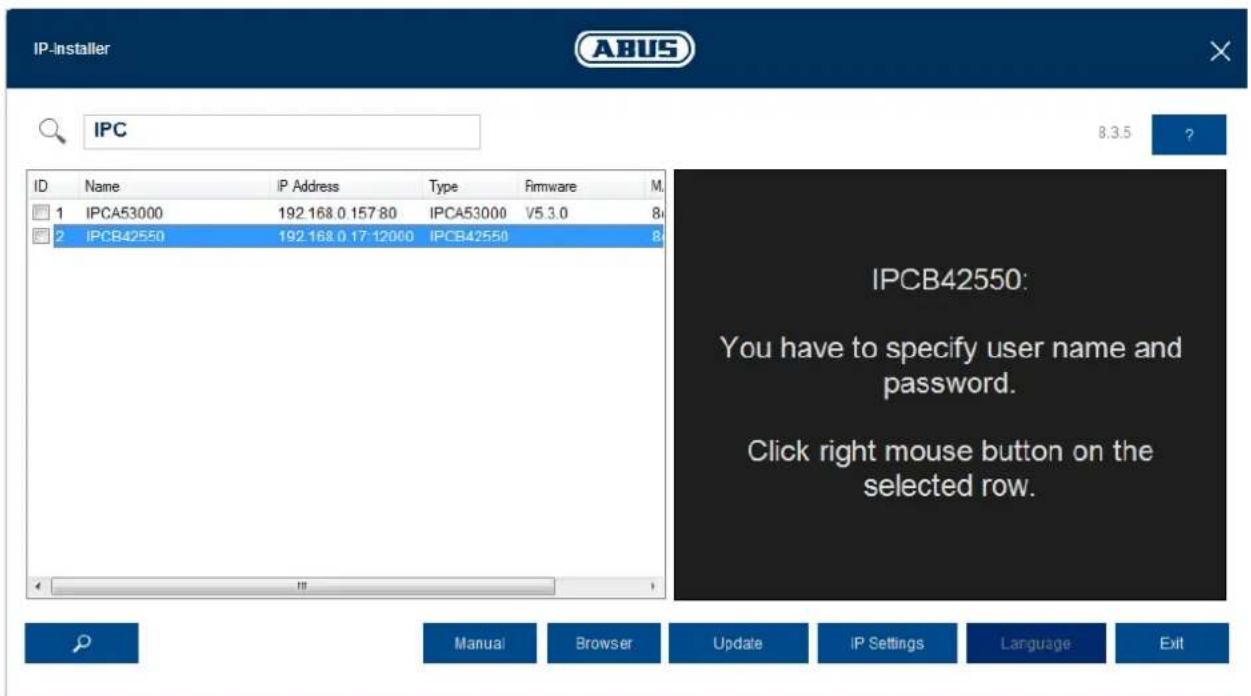 ABUS FUMO50040 - Anvendelse af ABUS IP Installer til kamerasøgning - 2