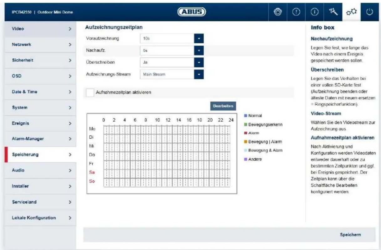 ABUS FUMO50040 - Aufnahmezeitplan - 2