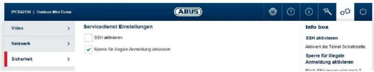 ABUS FUMO50040 - Sicherheit Serviceeinstellungen - 1
