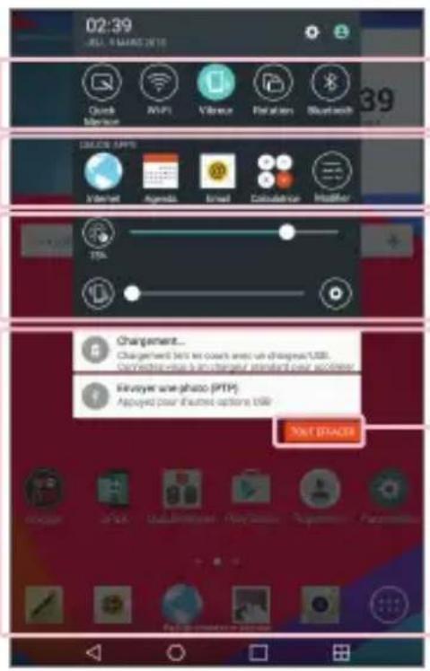 LG G Pad 8.3 LTE - Accès aux notifications - 1