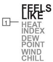 ALECTO WS3400 - Gevoelstemperatuur, heat index, dauwtemperatuur en wind chill: - 1