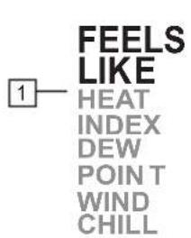 ALECTO WS3400 - Physiological temperature, heat index, dew point temperature and wind chill: - 1