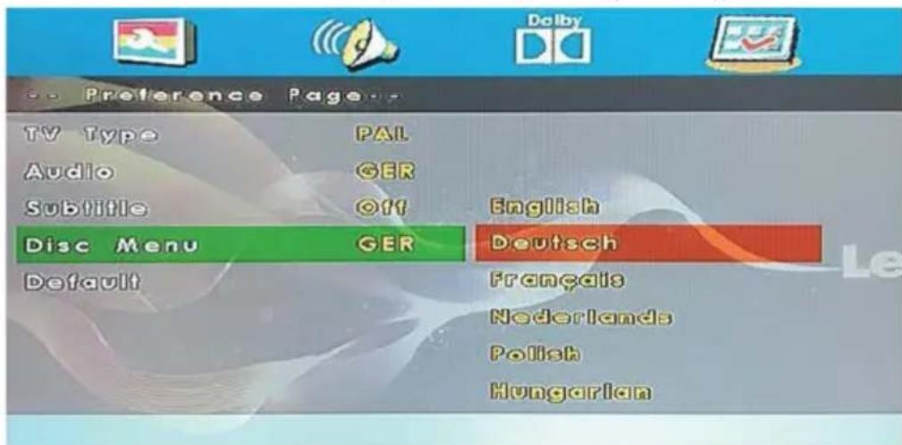 LENCO DVL2862 - Disc Menu (Menu disque) - 1