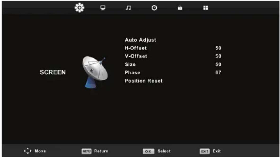 LENCO DVL2862 - Schemmenu (alleen in PC-modus) - 1