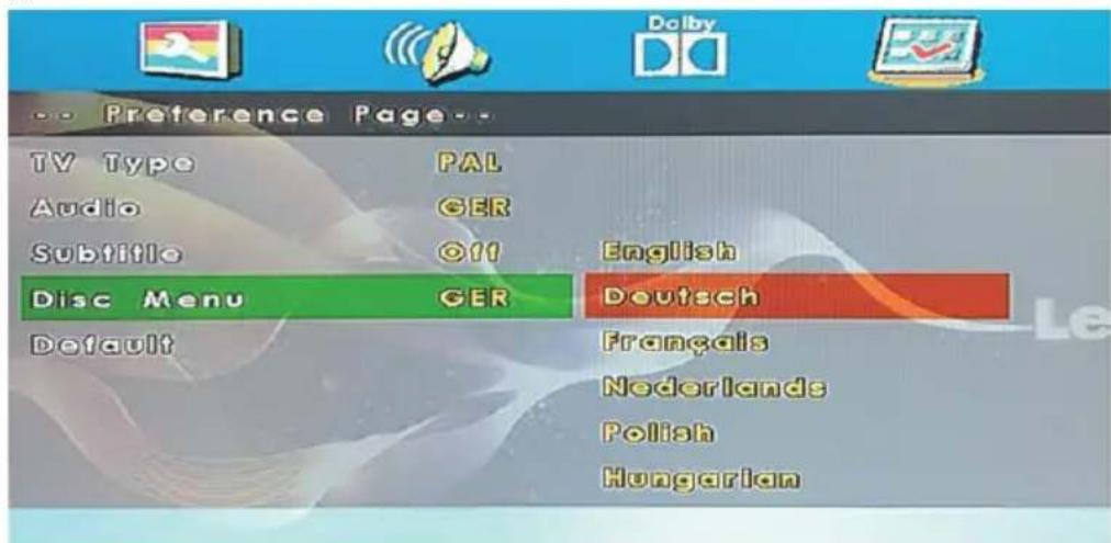 LENCO DVL2862 - Disc Menu (Diskmenu) - 1