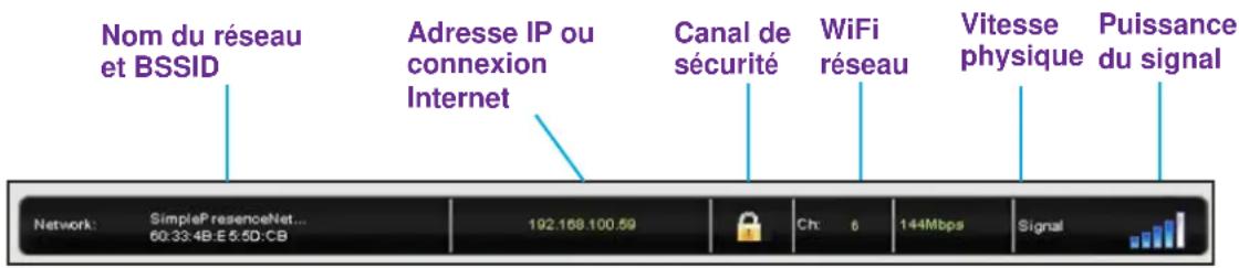 NETGEAR A6210 - Pour afficher l'etat et les détails de la connexion : - 2