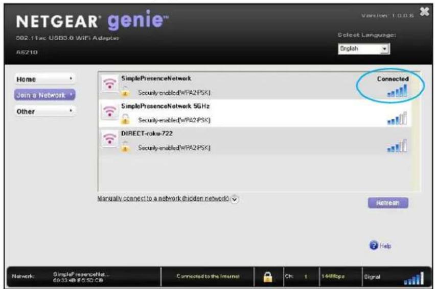 NETGEAR A6210 - Pour que l'adaptateur puisse se connecter à un réseau à l'aide de NETGEAR genie : - 4
