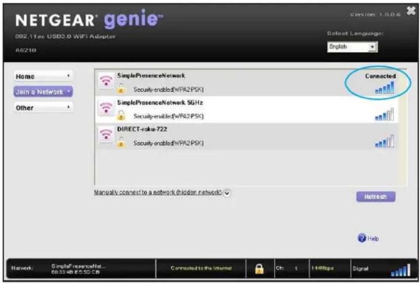 NETGEAR A6210 - Pour utiliser WPS pour permettre à la carte de rejoindre un réseau WiFi masqué : - 4