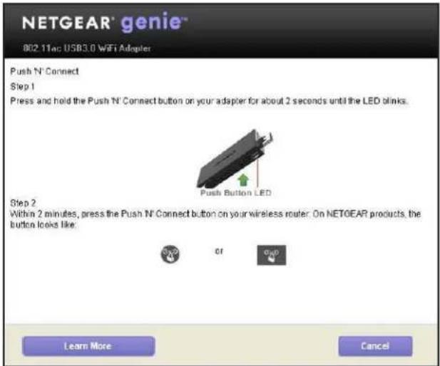NETGEAR A6210 - Pour utiliser WPS pour permettre à la carte de rejoindre un réseau WiFi masqué : - 3