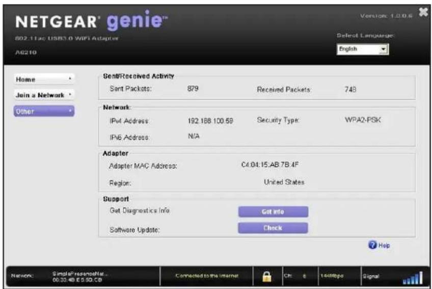 NETGEAR A6210 - Pour vérifier oumettrea niveau lelogiciel de la carte : - 1
