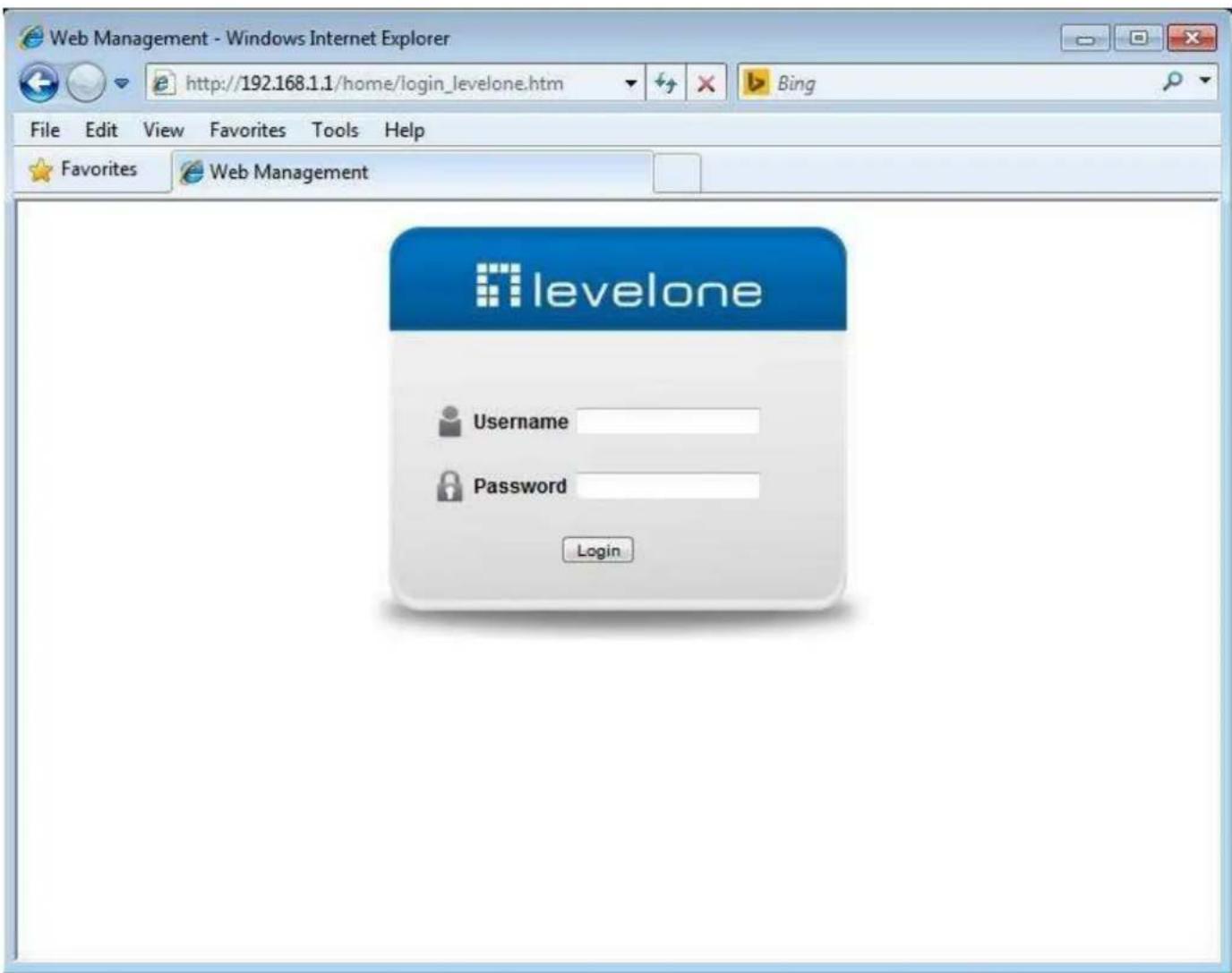 LEVELONE GEL5261 - Logging on to the equipment - 1