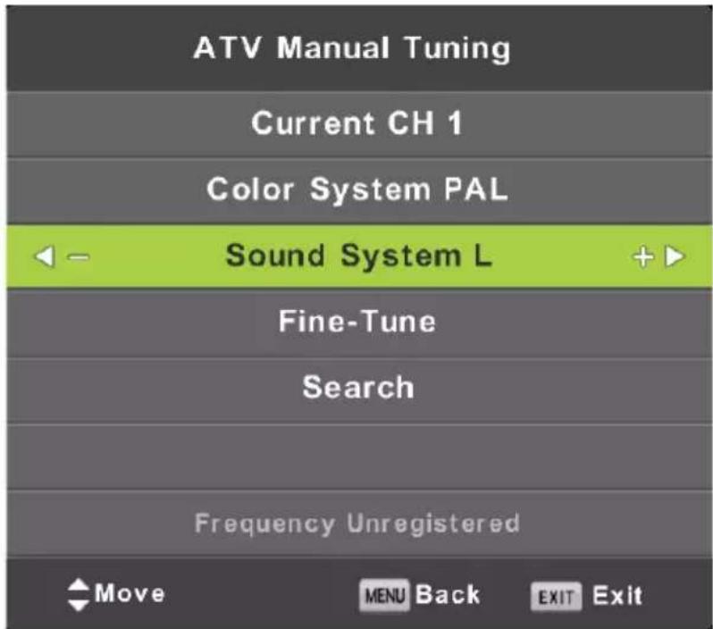 LENCO DVL1662 - ATV Manual Tuning (Syntonisation manuelle ATV) - 1