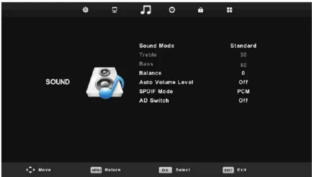 LENCO DVL1662 - Menu de sonido - 1