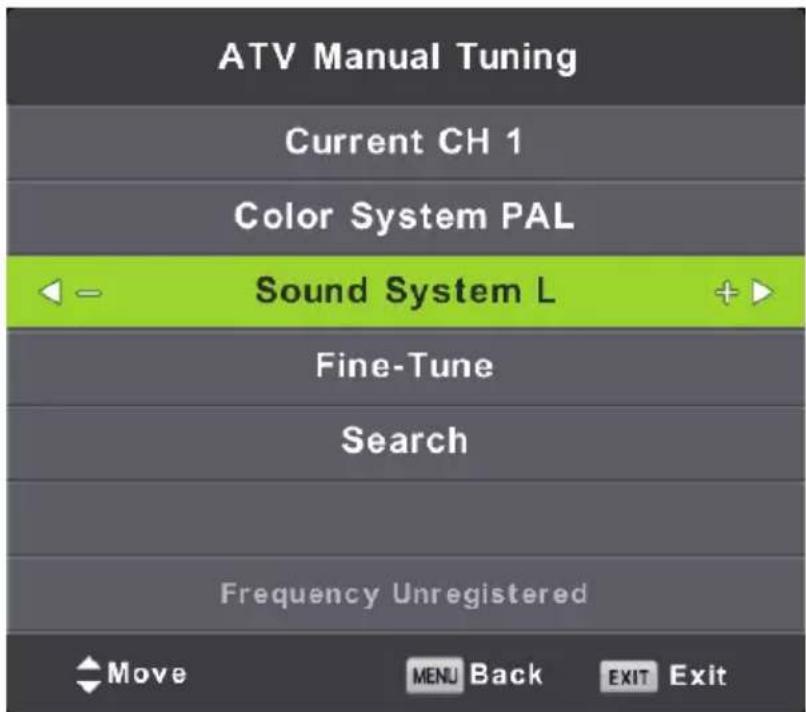 LENCO DVL1662 - ATV Manual Tuning (Manuelle ATV-Abstimmung) - 1