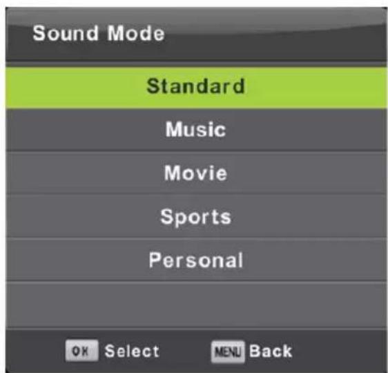 LENCO DVL1662 - Sound Menu - 2