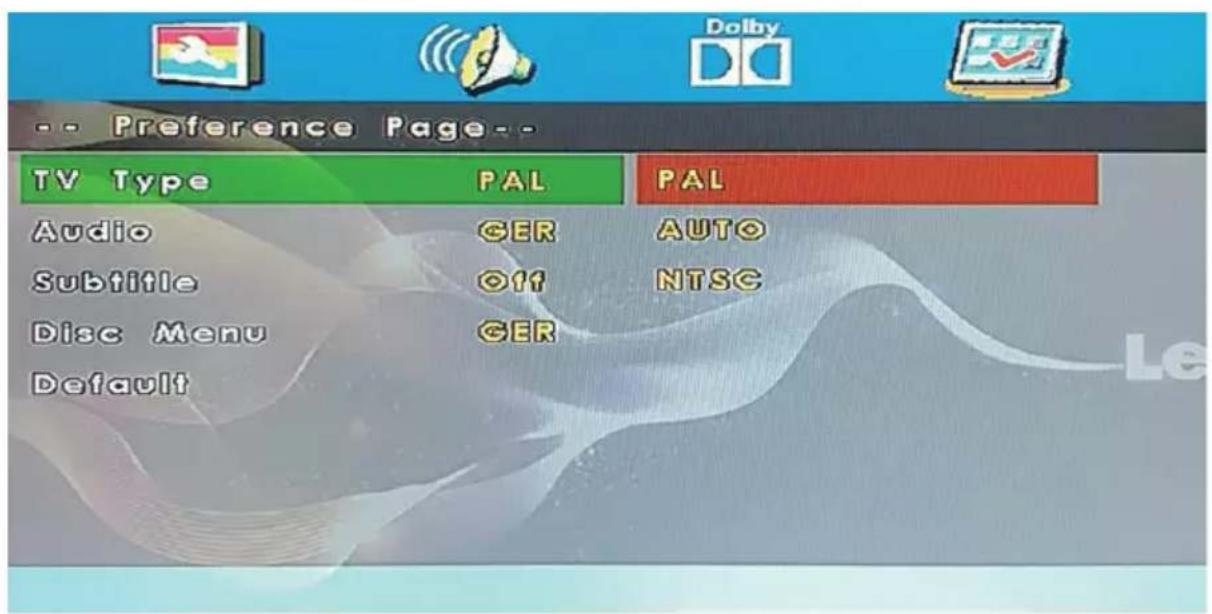 LENCO DVL1662 - Preference Setup - 1