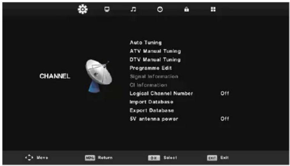 LENCO DVL1662 - Channel Menu - 1
