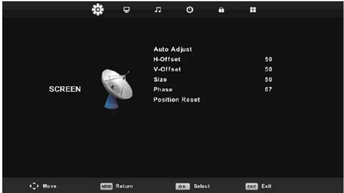 LENCO DVL1662 - Screen Menu (Under PC mode only) - 1